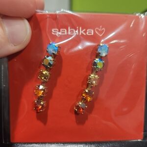 **NEW** Sabika Rainbow Dangle Stud Earring And Matching Necklace Charm